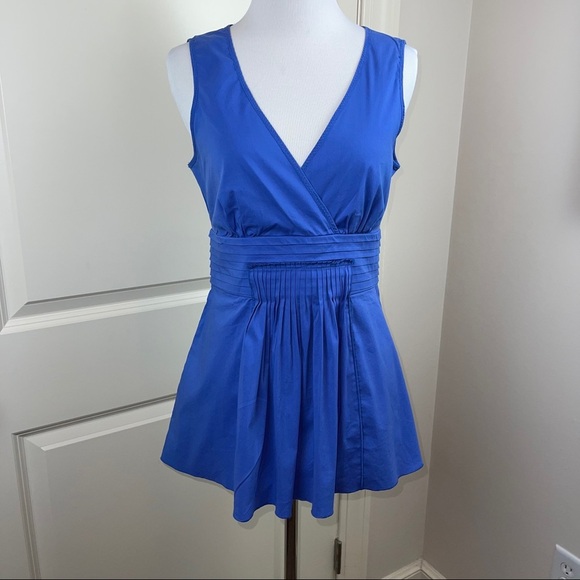 BCBGMAxAzria Chambra Blue V Neck Peplum Top XS - Picture 12 of 12